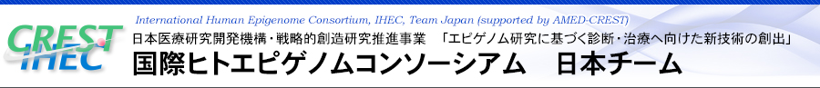 日本医療研究開発機構・戦略的創造研究推進事業　国際ヒトエピゲノムコンソーシアム　日本チーム
